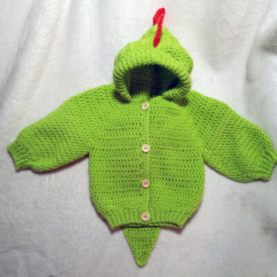 Dinosaur Dragon Cardigan and Booties Set